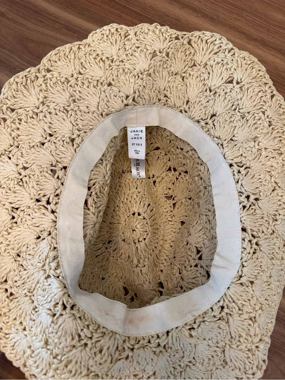 Janie and Jack Crochet Sun Hat - Natural Beige